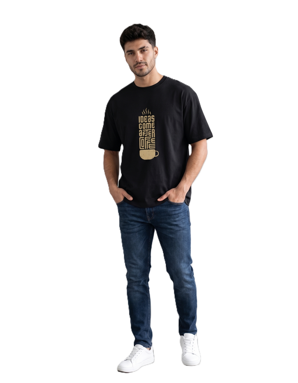 Ideas come after coffee Basic -  T-Shirt