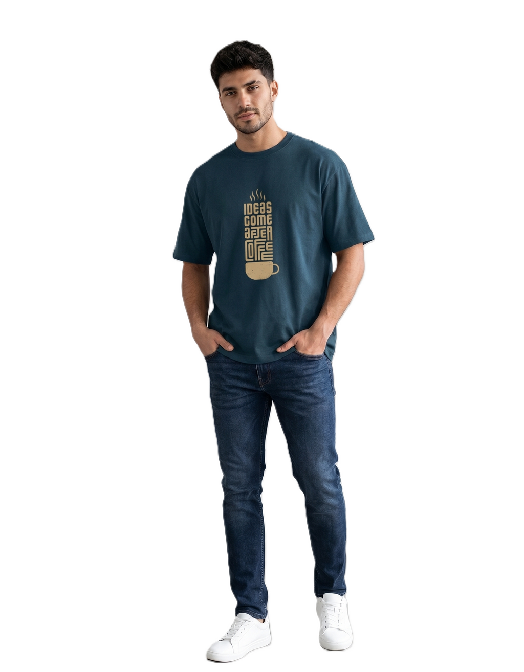 Ideas come after coffee Basic -  T-Shirt
