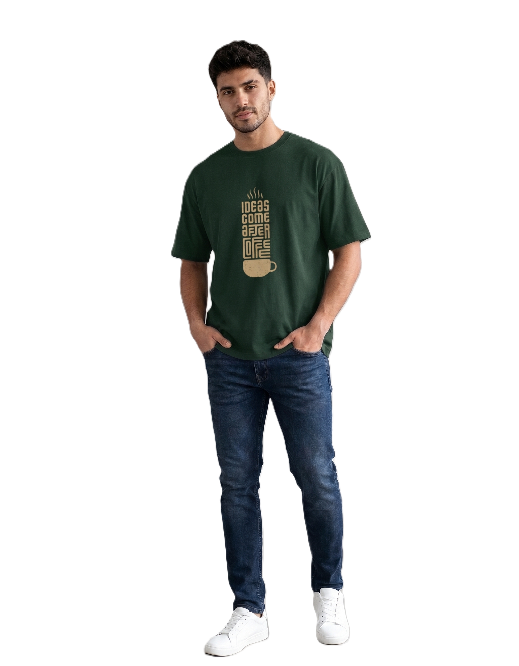 Ideas come after coffee Basic -  T-Shirt