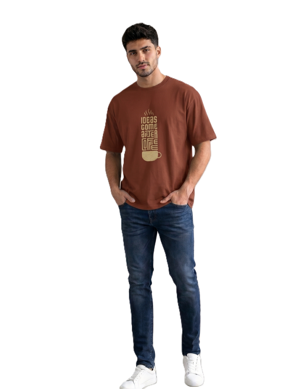 Ideas come after coffee Basic -  T-Shirt