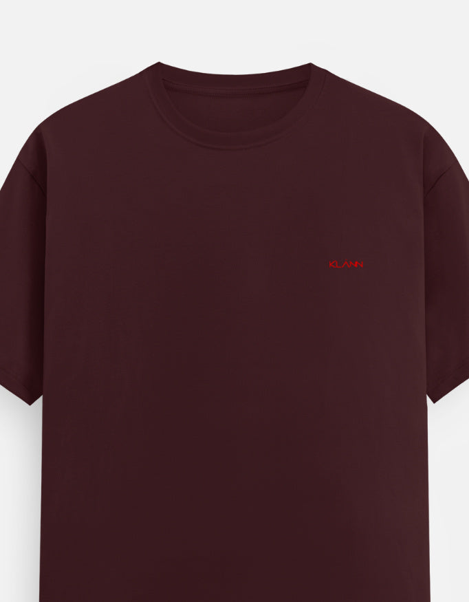 Klann Basic T-Shirt Maroon – Left Pocket Detail