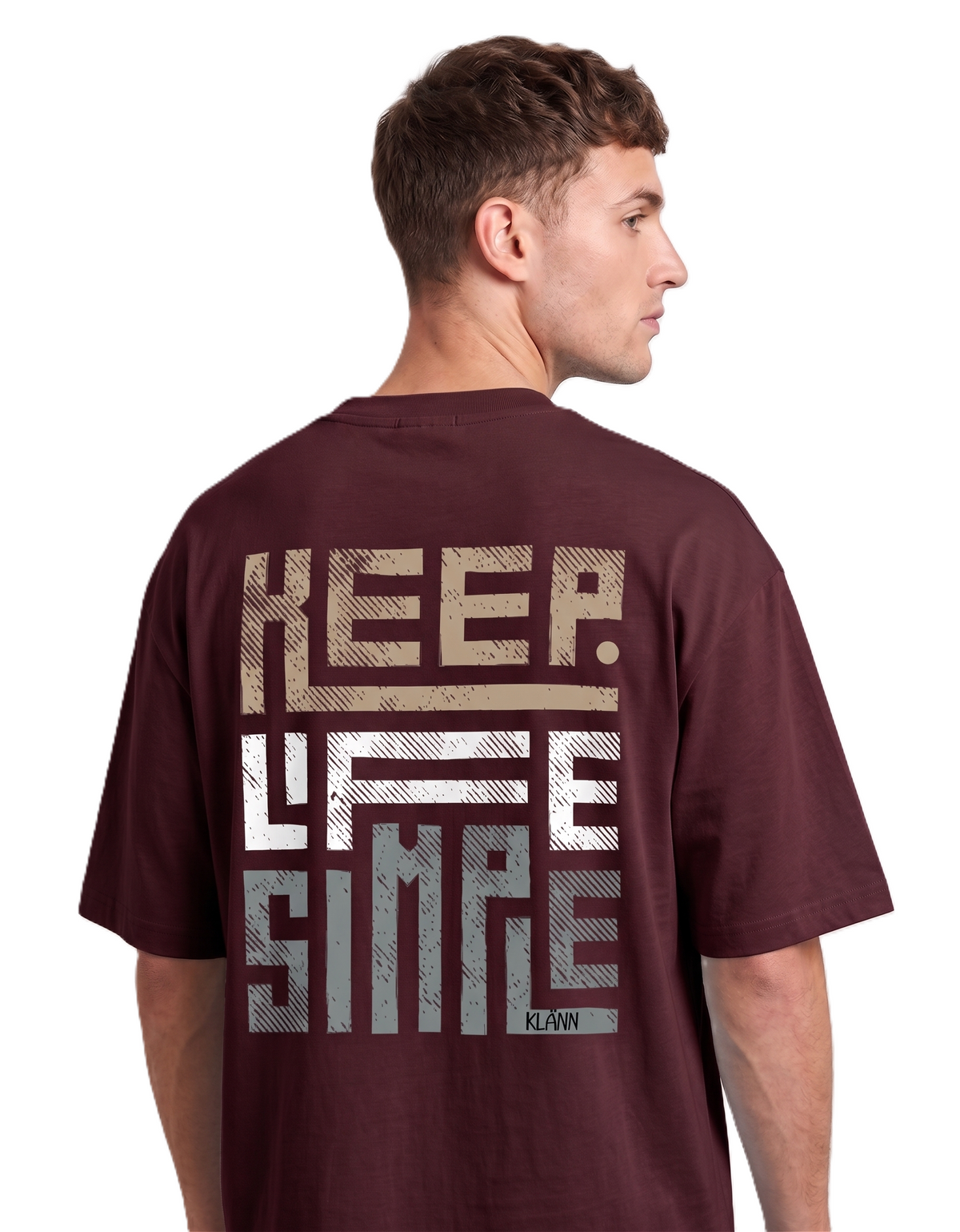 Klann simple Maroon – Graphic Oversized Tee back