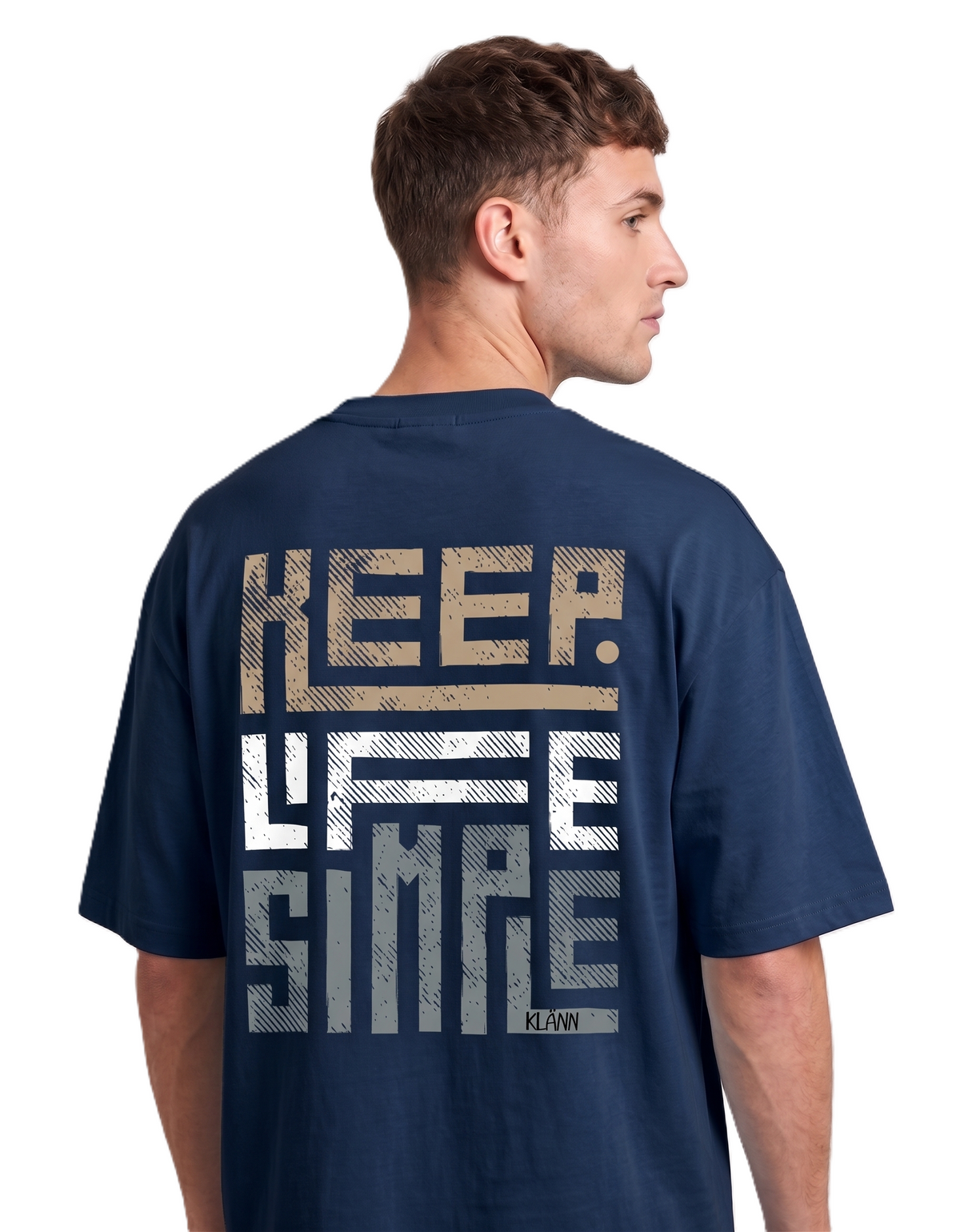 Klann simple Navy blue– Graphic Oversized Tee back
