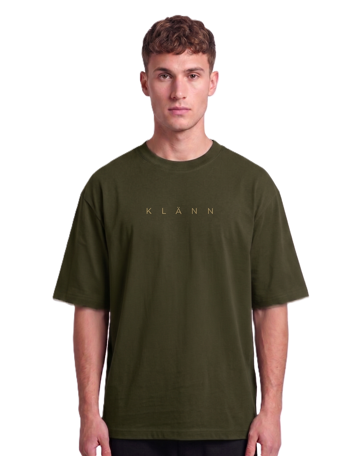 Klann simple Olive Green – Graphic Oversized Tee front