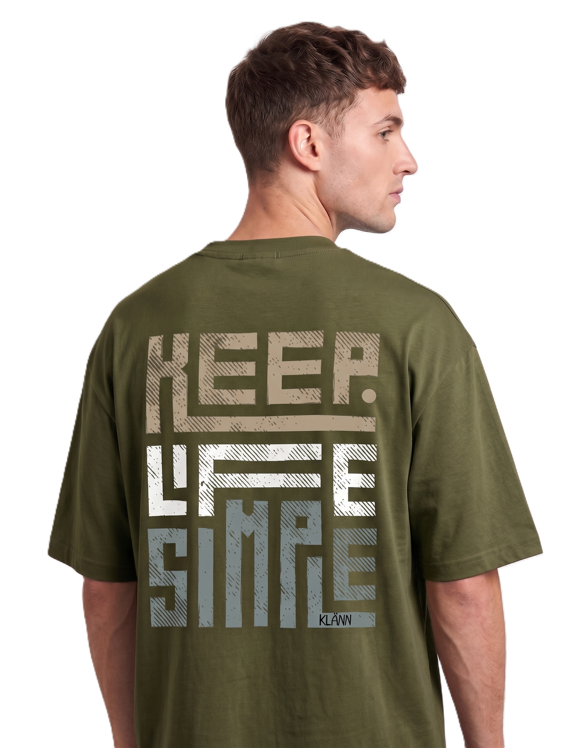 Klann simple Olive Green – Graphic Oversized Tee back