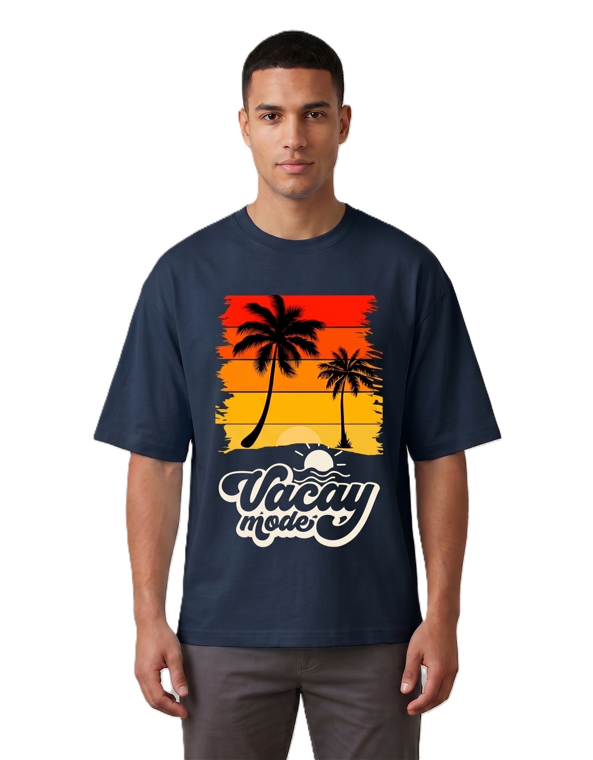 Klann Vacay mode Navy blue – Graphic Oversized Tee