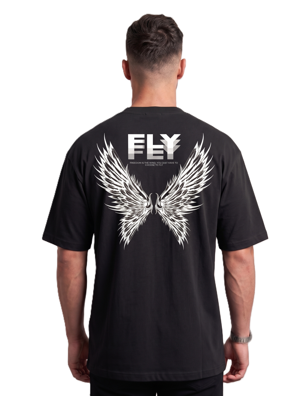 Klann Fly Black – Graphic Oversized Tee back