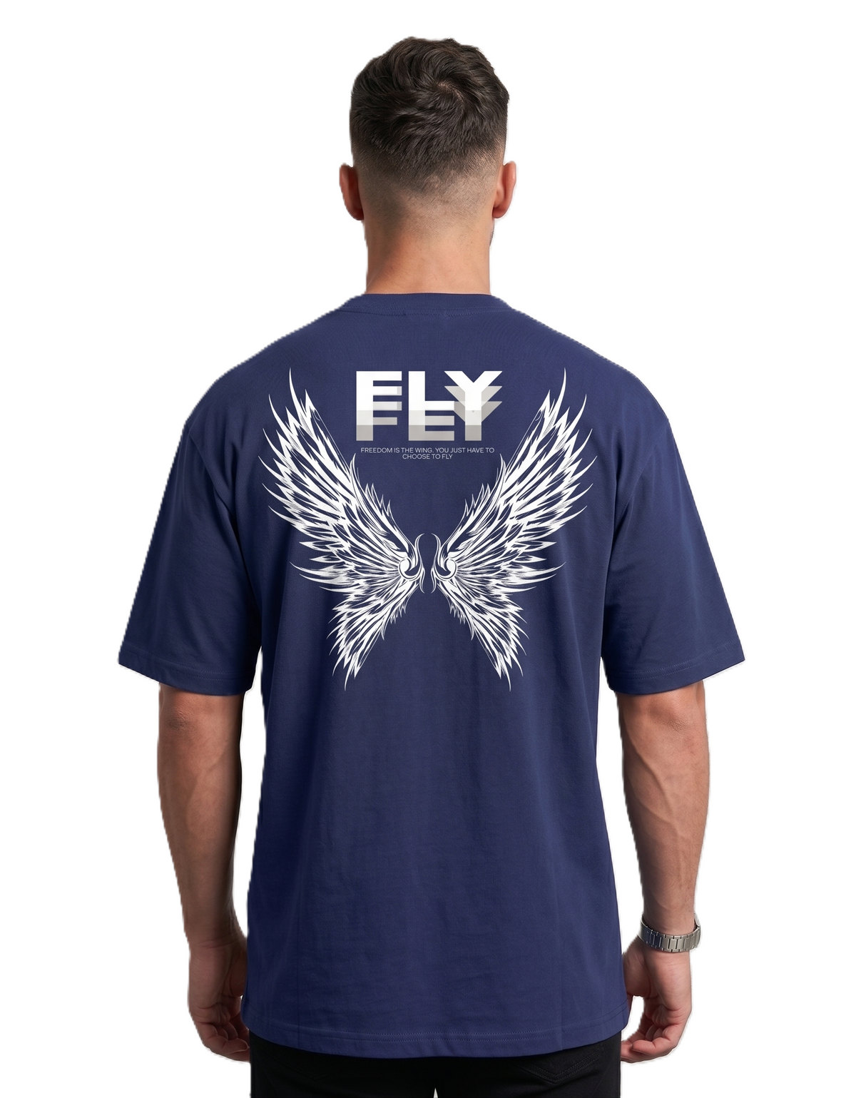 Klann Fly Royal Blue – Graphic Oversized Tee back