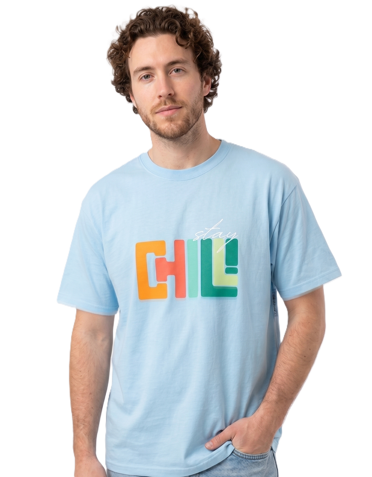 Klann Stay Chill Baby Blue – Graphic Oversized Tee