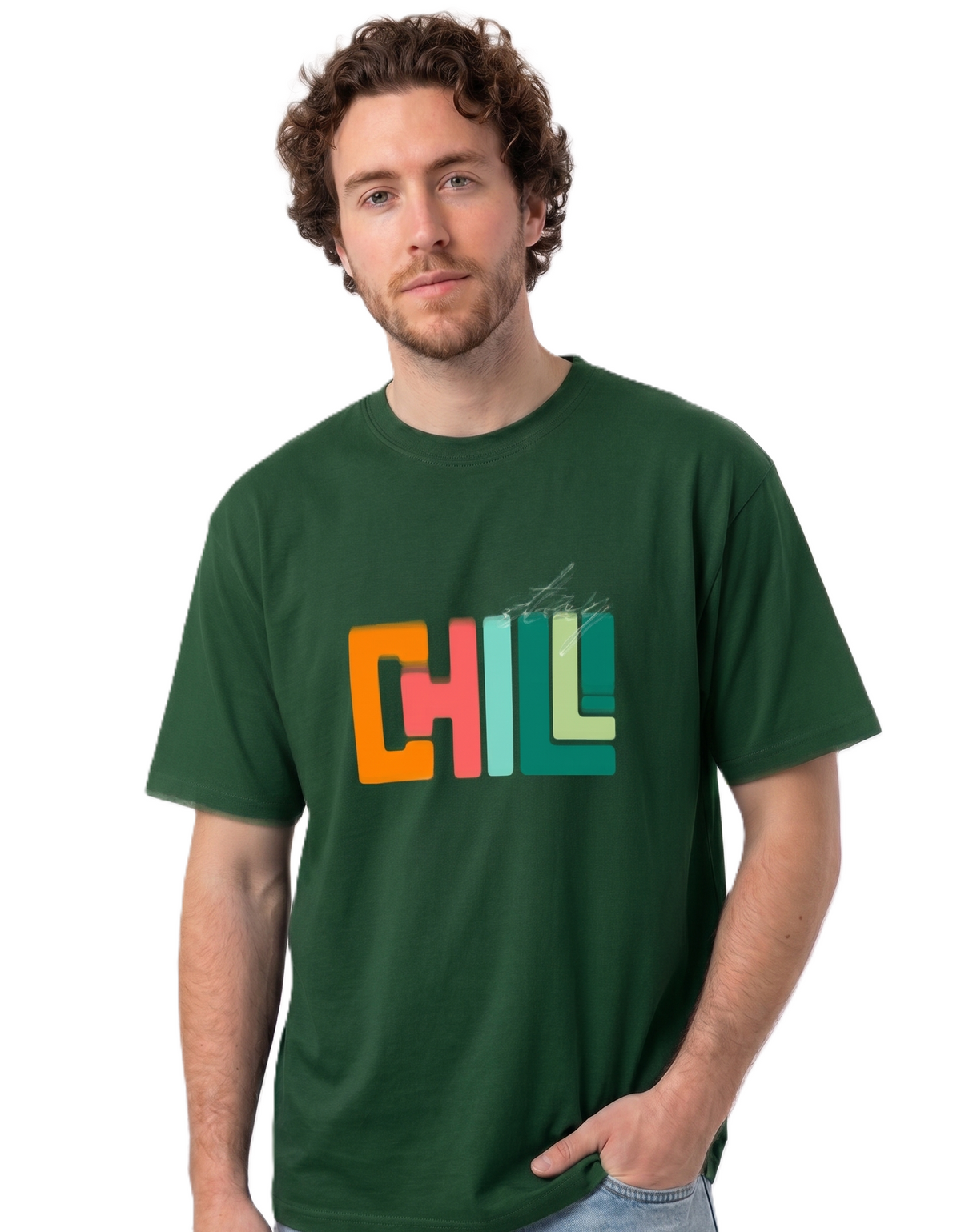 Klann Stay Chill Bottle Green – Graphic Oversized Tee