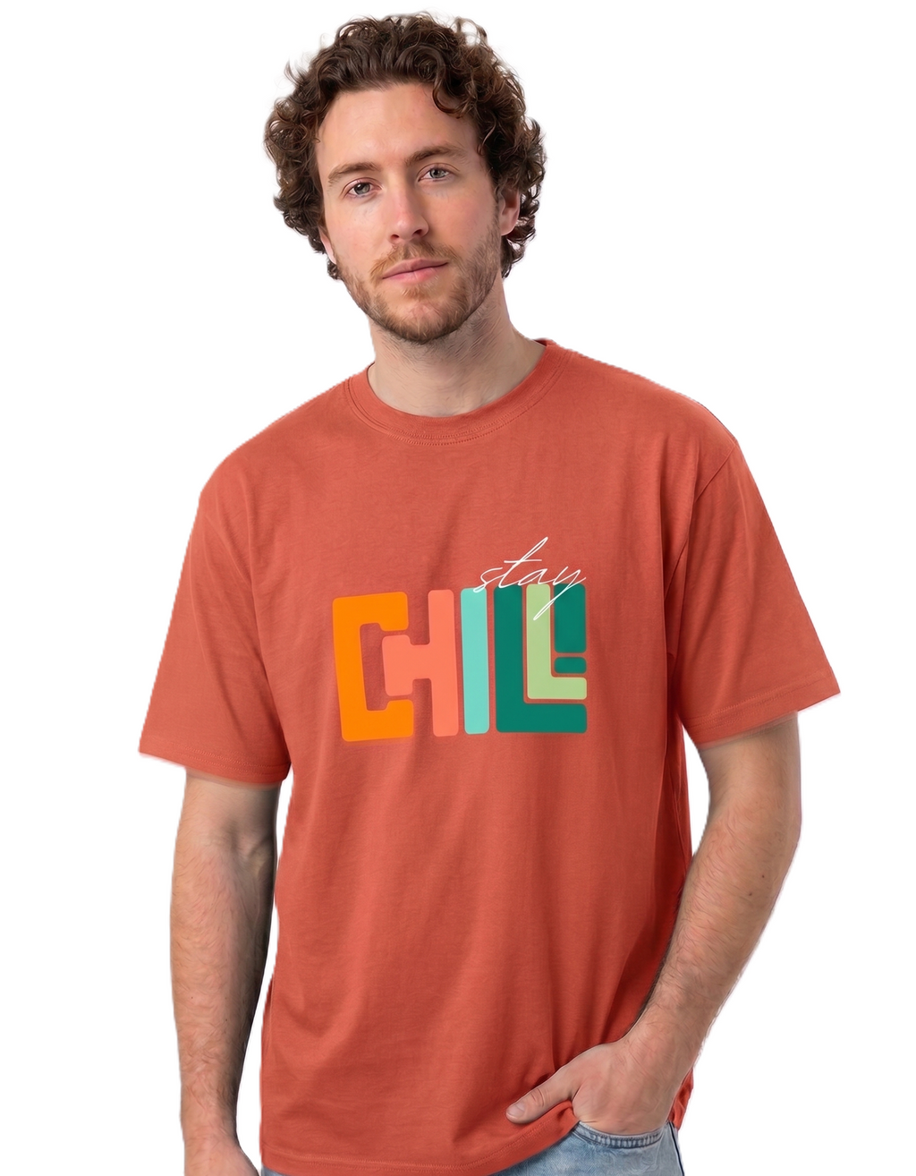 Klann Stay Chill Coral – Graphic Oversized Tee