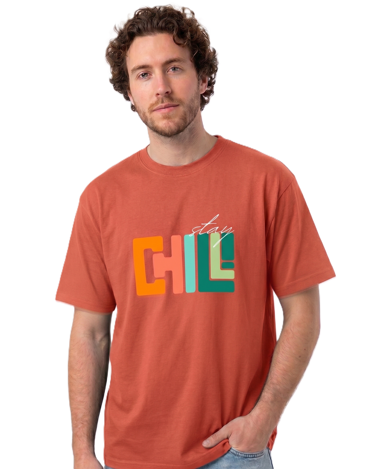 Klann Stay Chill Coral – Graphic Oversized Tee