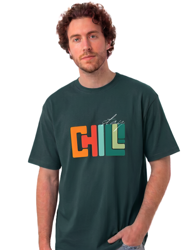 Klann Stay Chill Petrol Blue – Graphic Oversized Tee