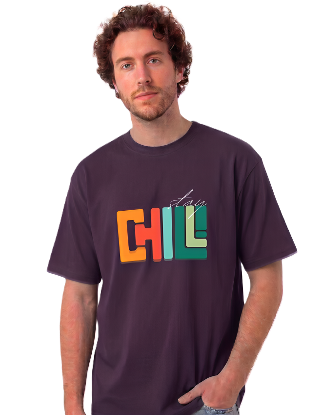 Klann Stay Chill Purple – Graphic Oversized Tee