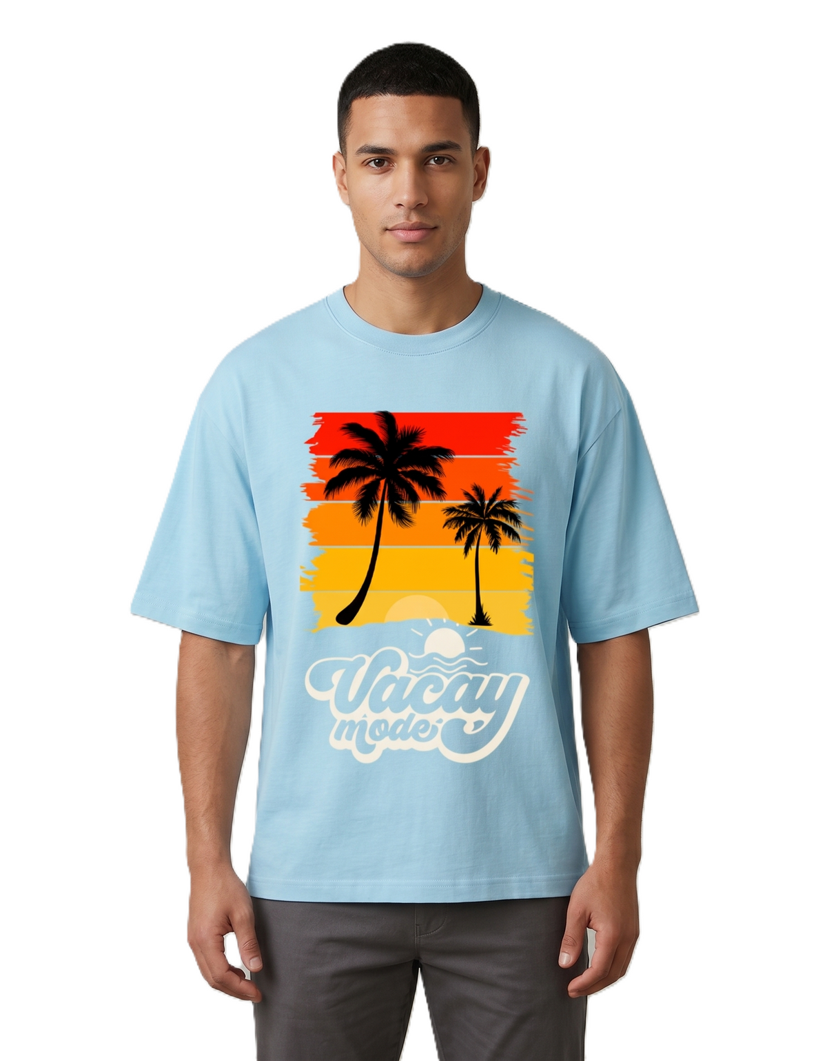 Klann Vacay mode Baby Blue – Graphic Oversized Tee