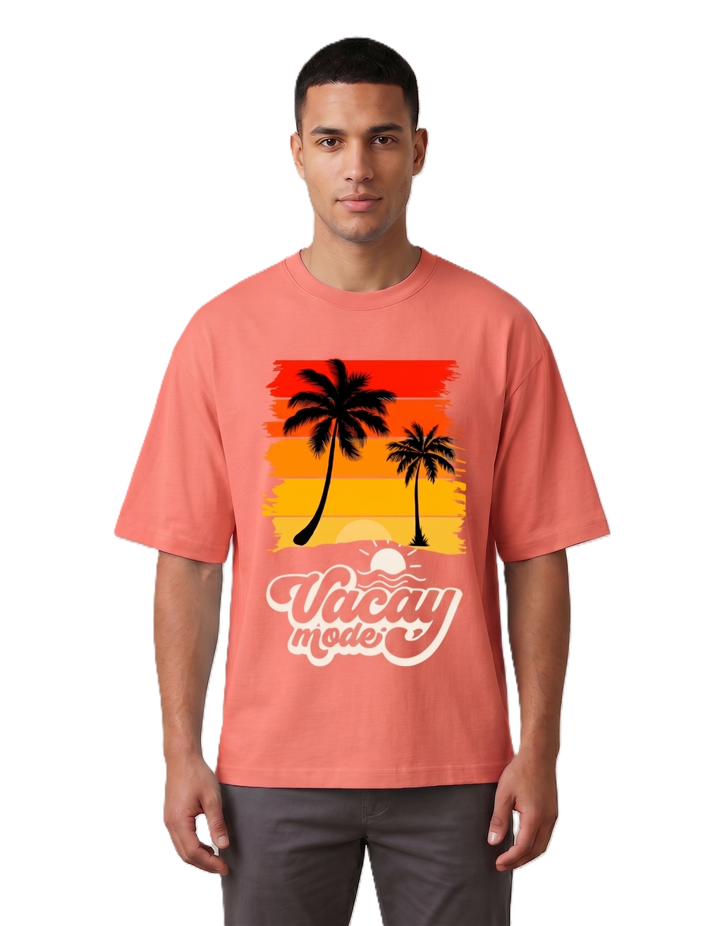 Klann Vacay mode Coral – Graphic Oversized Tee