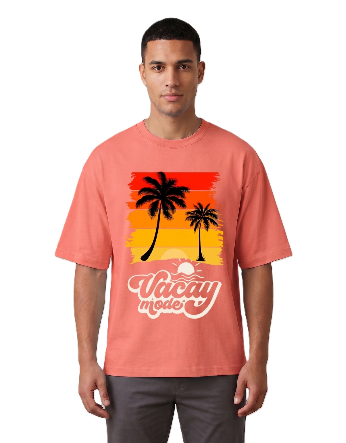 Klann Vacay mode Coral – Graphic Oversized Tee