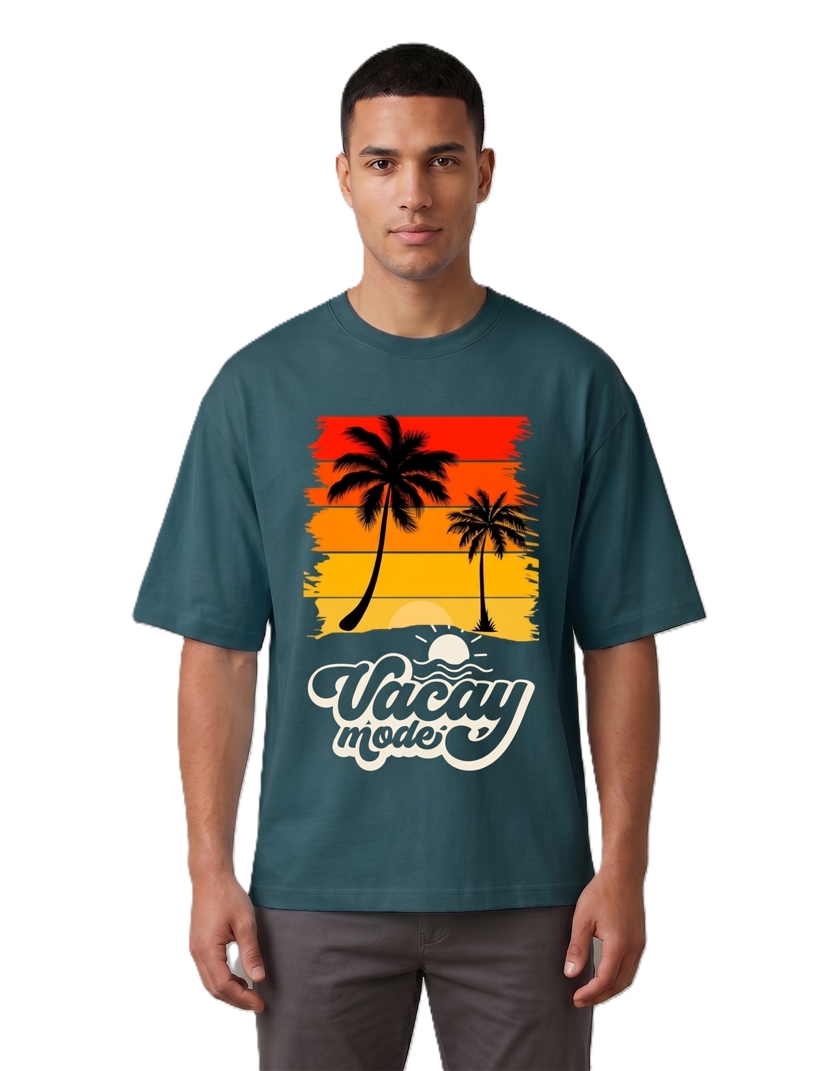 Klann Vacay mode Petrol Blue – Graphic Oversized Tee
