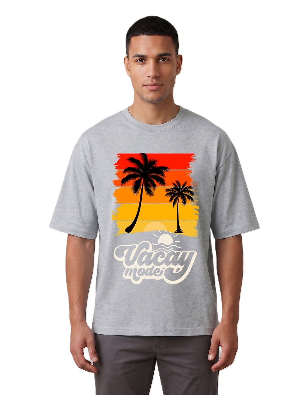 Klann Vacay mode Grey – Graphic Oversized Tee
