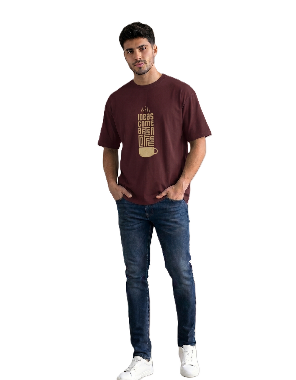 Ideas come after coffee Basic -  T-Shirt